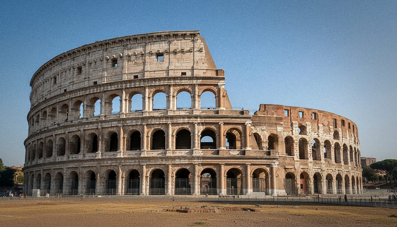 El exterior del Coliseo de Roma bajo un cielo despejado